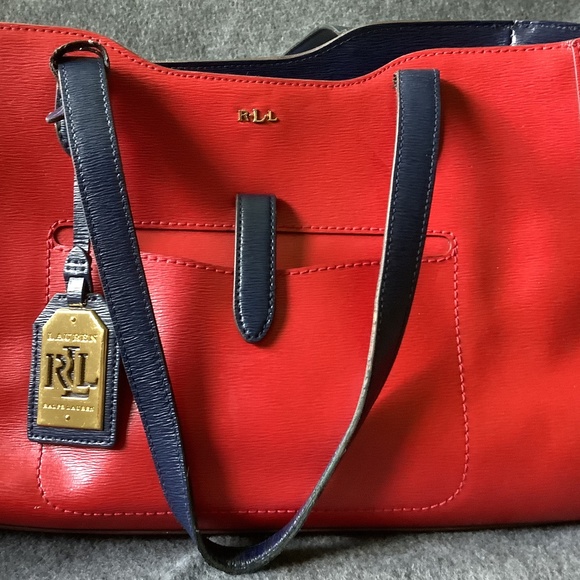 1967 RALPH LAUREN Bags 967 Vintage Ralph Lauren Red Leather Tote